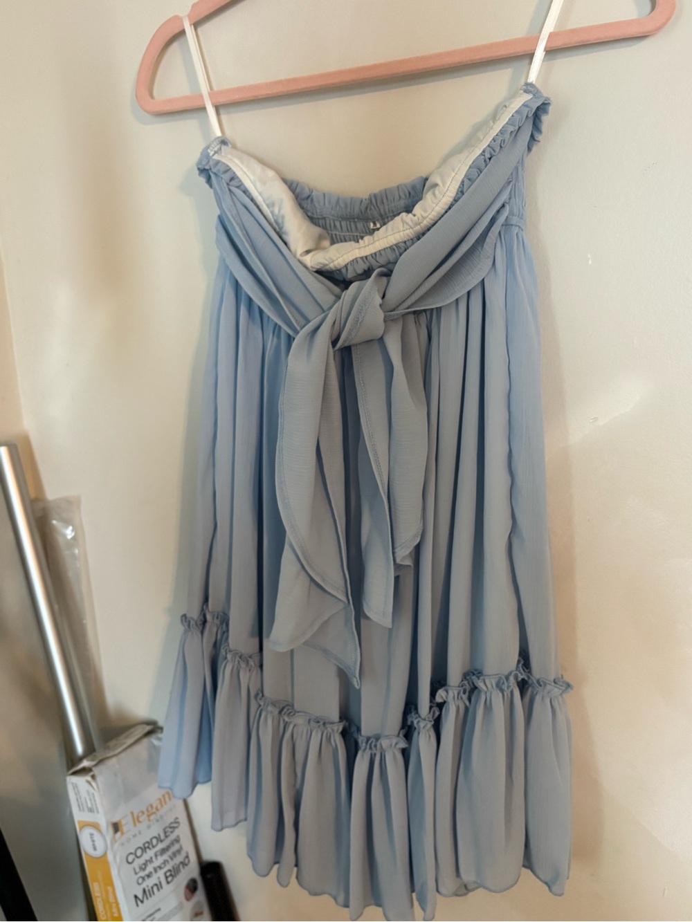 Light Blue Tie-Front Women's Dress medium